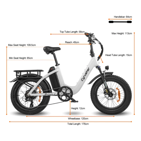 Taille du vélo électrique Cyrusher Rumble