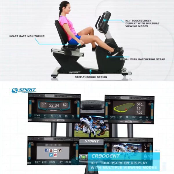 Spirit Fitness Vélo Semi Couché CR900TFT